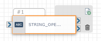 The String Operations action on a blank board